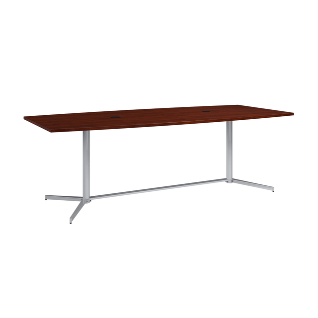 BUSH INDUSTRIES INC. 99TBM120HCSVK Bush Business Furniture 120inW x 48inD Boat Shaped Conference Table with Metal Base, Hansen Cherry, Standard Delivery BUSH INDUSTRIES INC. 99TBM120HCSVK Bush Business Furniture 120inW x 48inD Boat Shaped Conference Table with Metal Base, Hansen Cherry, Standard Delivery