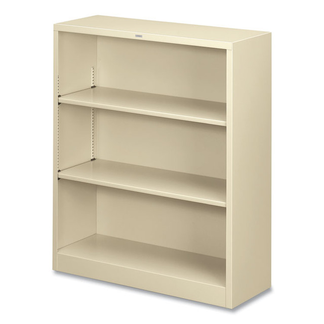 HON COMPANY S42ABCL Metal Bookcase, Three-Shelf, 34.5w x 12.63d x 41h, Putty