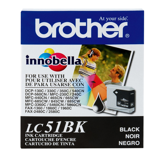 BROTHER INTL CORP LC51BK Brother LC51 Black Ink Cartridge, LC51BK BROTHER INTL CORP LC51BK Brother LC51 Black Ink Cartridge, LC51BK