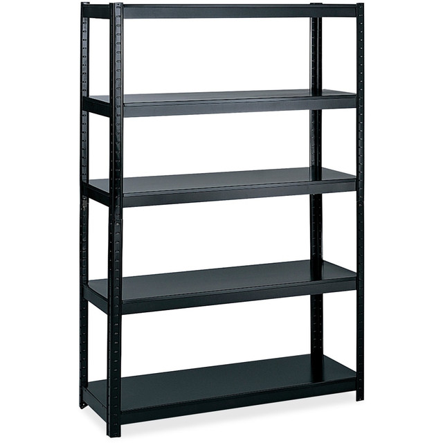 SAFCO PRODUCTS CO Safco 5244BL  48in Wide 24in Deep Boltless Shelving - 5 Compartment(s) - 72in Height x 48in Width x 24in Depth - Floor - Black - Steel - 1Each