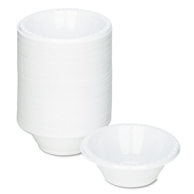 TABLEMATE PRODUCTS, CO. 5244WH Plastic Dinnerware, Bowl, 5 oz, White, 125/Pack