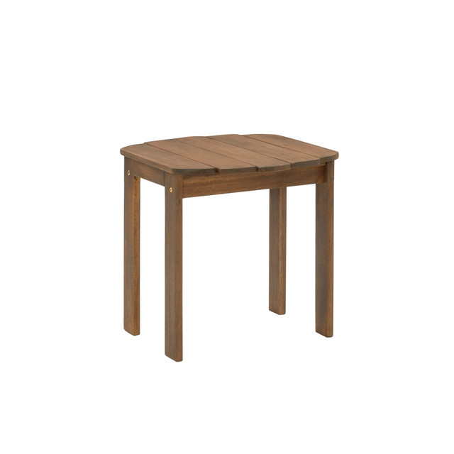 LINON HOME DECOR PRODUCTS, INC OFDP1248 Linon Home Decor Products Troy Indoor/Outdoor Adirondack End Table, 18-1/8inH x 18-1/8inW x 18-1/2inD, Teak