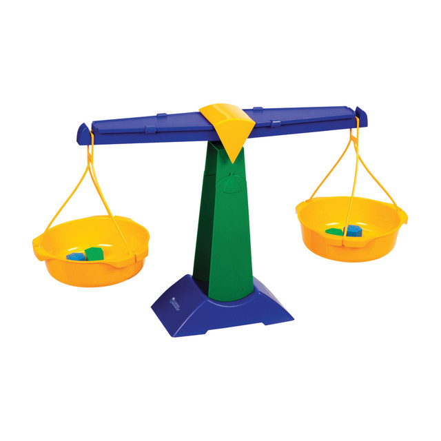 Help kids learn about size, weight and volume using this balance set  Set includes a balance, five 5-gram and five 10-gram hexagrams and weights.  Hands-on way for students to learn about weight, measurements and other math concepts.  Durable plastic construction offers lasting use.  Buckets can be detached for easy cleaning.  Sliding compensator helps ensure accurate measurements.  Designed for students in pre-k to grade 8.