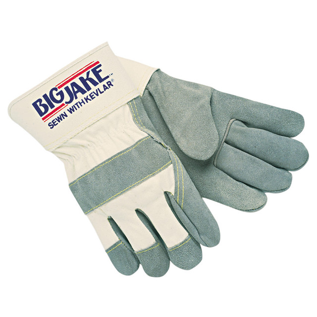 MCR SAFETY 1700S Big Jake Heavy-Duty Side Split Gloves, Small, Leather, Pack Of 12