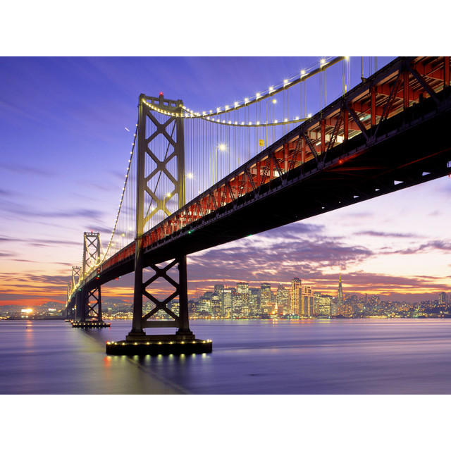 PETSTEP INTERNATIONAL, INC. BG-WM-SFB-32 Biggies Landscape/Seascape Mural, 32in x 24in, Unframed, San Francisco Bridge