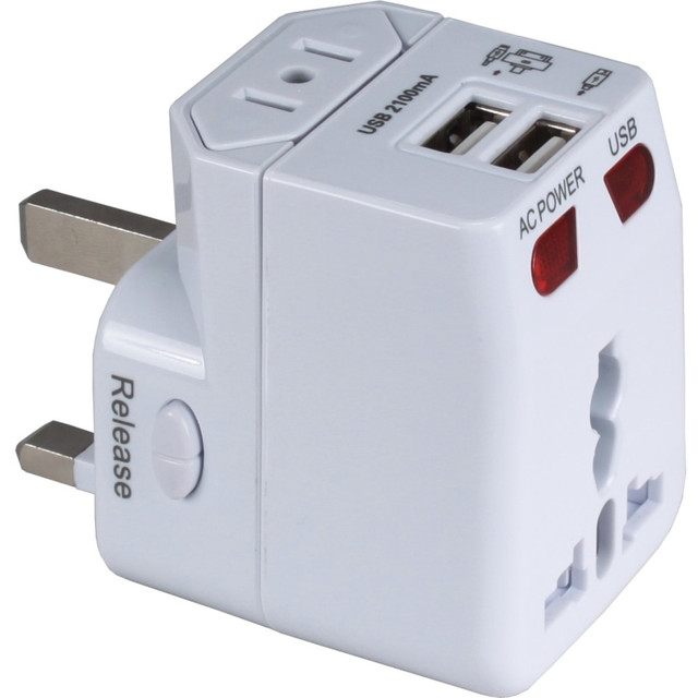 QVS, INC. PA-C4 QVS AC Adapter - 120 V AC, 230 V AC Input - 5 V DC Output - 2.10 A - White - 1