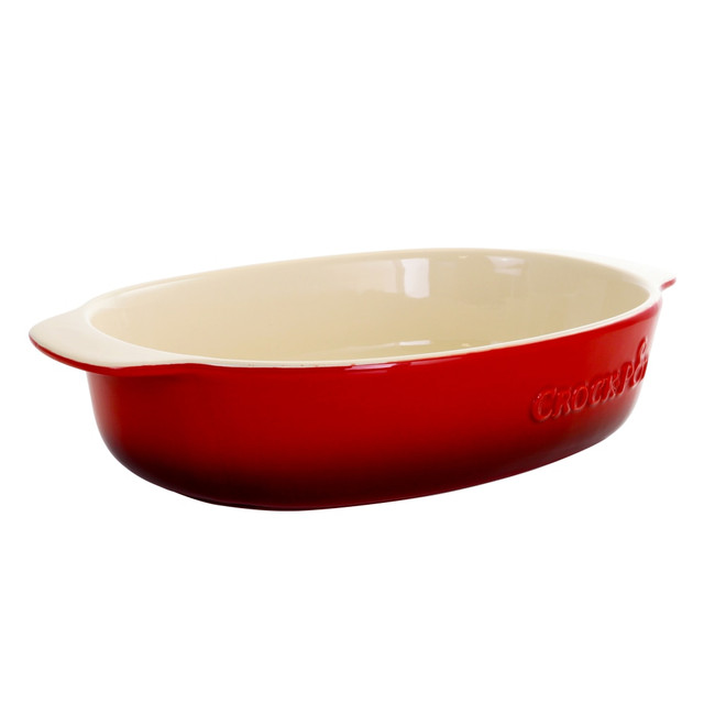 GIBSON OVERSEAS INC. 995112844M Crock-Pot 2.5-Quart Stoneware Bake Pan, Red