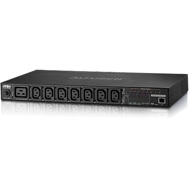 ATEN TECHNOLOGIES PE6208A ATEN eco PDU PE6208A 8-Outlets PDU-TAA Compliant - IEC 60320 C20 - 8 x NEMA 5-20R - 120 V AC - 1920 W - Network (RJ-45) - 9.84 ft Cord Length - 1U - Rack-mountable