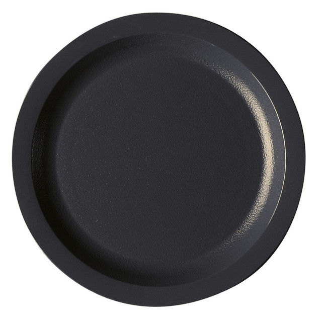 CAMBRO MFG. CO. 725CWNR110 Cambro Camwear Round Dinnerware Plates, 7-1/4in, Black, Pack Of 48 Plates