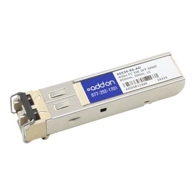 ADD-ON COMPUTER PERIPHERALS, INC. AddOn X6539-R6-AO  - SFP (mini-GBIC) transceiver module (equivalent to: NetApp X6539-R6) - 4Gb Fibre Channel (SW) - Fibre Channel - LC multi-mode - up to 1640 ft - 850 nm - TAA Compliant
