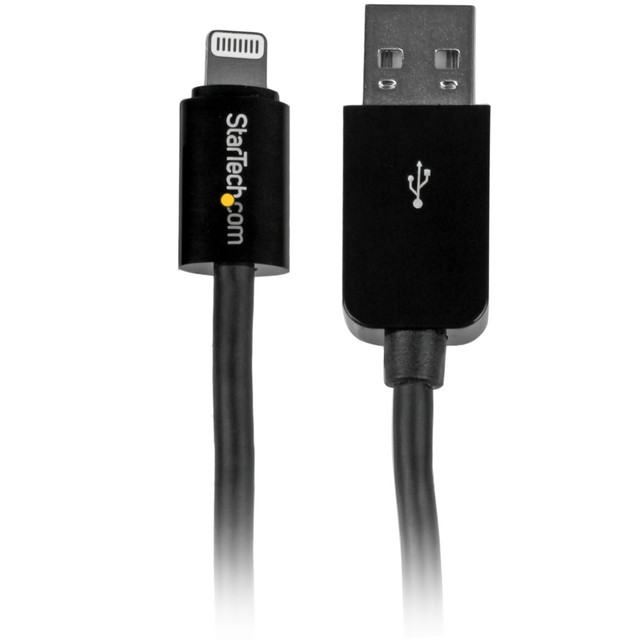 STARTECH.COM USBLT3MB  3m (10ft) Long Black Apple 8-pin Lightning Connector to USB Cable for iPhone / iPod / iPad