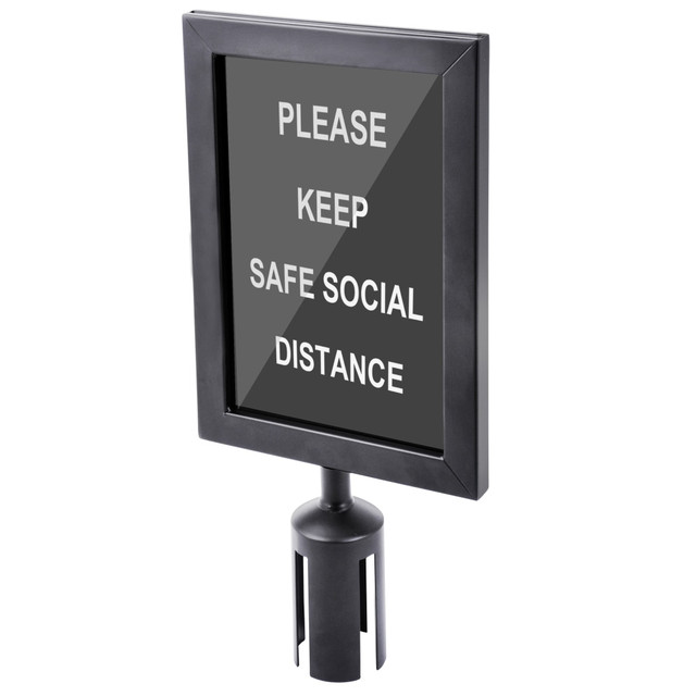 CENTRAL SPECIALTIES CO. CSL 5847BK  Double-Sided Sign Holder For 6ft Stanchion, Black