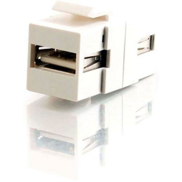 LASTAR INC. C2G 28748  Snap-In USB A/A Female Keystone Insert Module - White - 1 x Type A USB Female - 1 x Type A USB Female - White - TAA Compliant