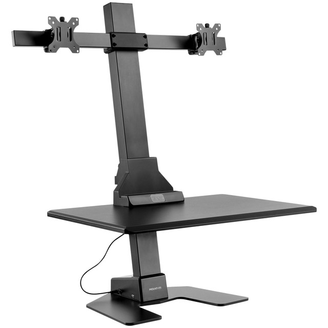TRANSFORM PARTNERS LLC MI-7952 Mount-It! MI-7952 Electric Standing Desk Converter With Dual-Monitor Mount, Black TRANSFORM PARTNERS LLC MI-7952 Mount-It! MI-7952 Electric Standing Desk Converter With Dual-Monitor Mount, Black