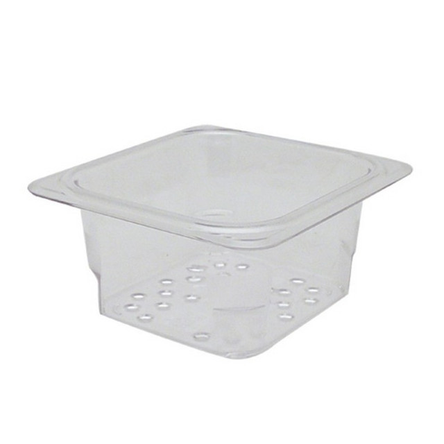 CAMBRO MFG. CO. 63CLRCW135 Cambro 1/6 Size Camwear Colander Food Pan, Clear