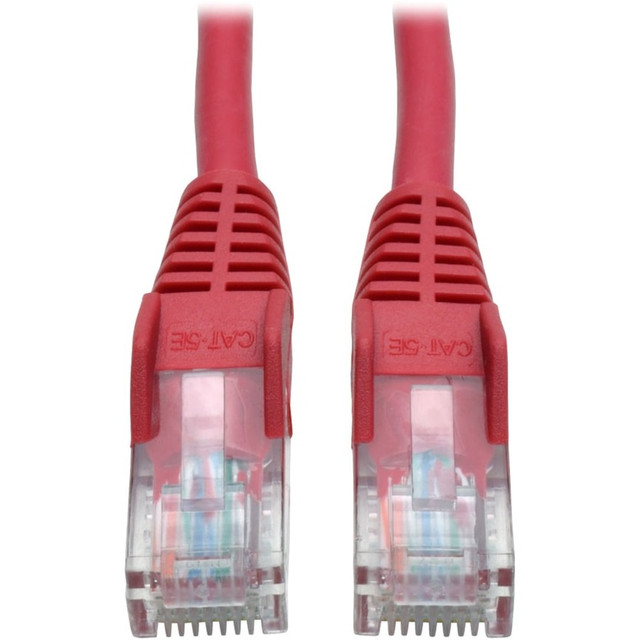 TRIPP LITE N001-010-RD Eaton Tripp Lite Series Cat5e 350 MHz Snagless Molded (UTP) Ethernet Cable (RJ45 M/M), PoE - Red, 10 ft. (3.05 m) - Patch cable - RJ-45 (M) to RJ-45 (M) - 10 ft - UTP - CAT 5e - molded, snagless, stranded - red