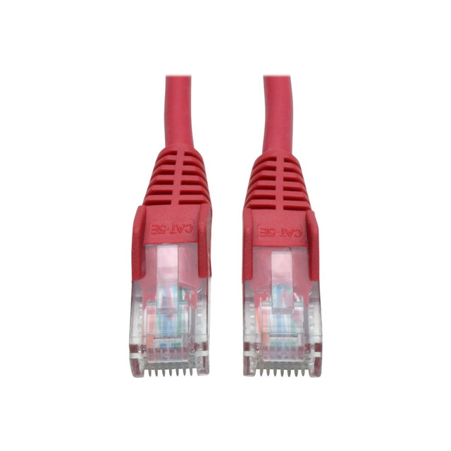 TRIPP LITE N001-010-RD Eaton Tripp Lite Series Cat5e 350 MHz Snagless Molded (UTP) Ethernet Cable (RJ45 M/M), PoE - Red, 10 ft. (3.05 m) - Patch cable - RJ-45 (M) to RJ-45 (M) - 10 ft - UTP - CAT 5e - molded, snagless, stranded - red