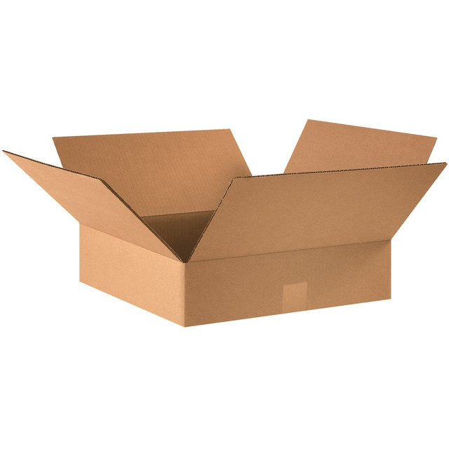 B O X MANAGEMENT, INC. Partners Brand 16164  Flat Corrugated  Boxes, 16in x 16in x 4in, Kraft, Pack Of 25