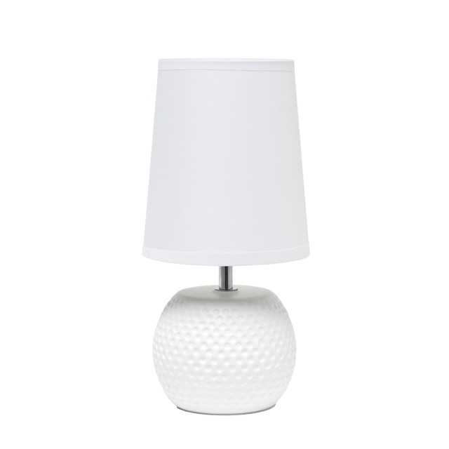 ALL THE RAGES INC Simple Designs LT2084-WHT  Studded Texture Ceramic Table Lamp, 11-3/8inH, White Shade/White Base