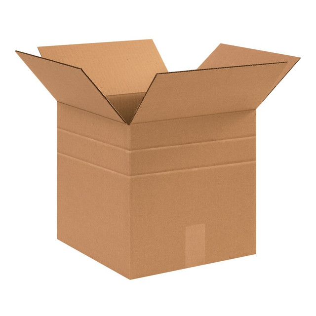 B O X MANAGEMENT, INC. MD121210 Partners Brand Multi-Depth Corrugated Boxes, 12in x 12in x 10in, Kraft, Bundle Of 25 Boxes B O X MANAGEMENT, INC. MD121210 Partners Brand Multi-Depth Corrugated Boxes, 12in x 12in x 10in, Kraft, Bundle Of 25 Boxes