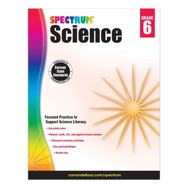 CARSON-DELLOSA PUBLISHING LLC 704619 Carson-Dellosa Spectrum Science Workbook, Grade 6