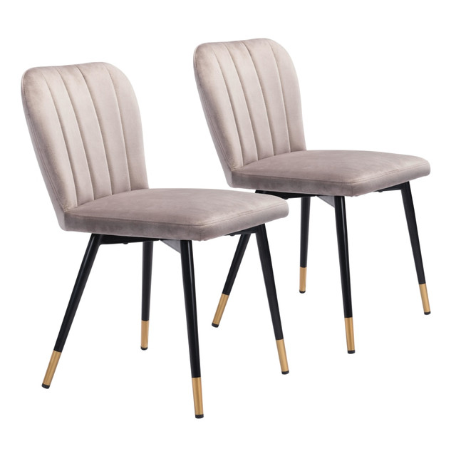 ZUO MODERN 101710  Manchester Dining Chairs, Gray/Black, Set Of 2 Chairs