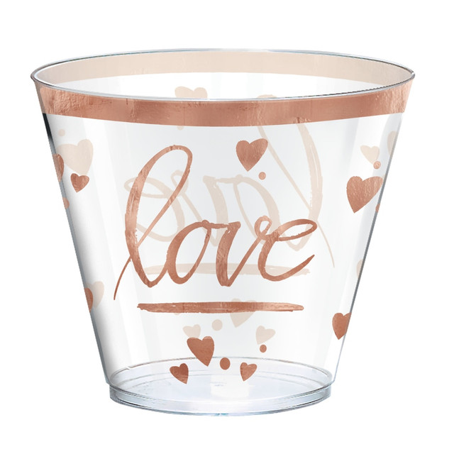 AMSCAN 350437  Bride Plastic Tumblers, 9 Oz, Rose Gold, Pack Of 30 Tumblers