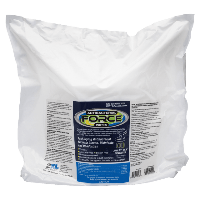 2XL CORP. L4014 2XL Force Antibacterial Wipes Refill, 6in x 8in, White, Pack Of 900 2XL CORP. L4014 2XL Force Antibacterial Wipes Refill, 6in x 8in, White, Pack Of 900