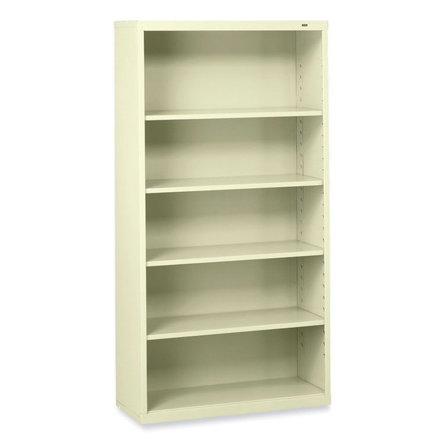 TENNSCO B66PY Metal Bookcase, Five-Shelf, 34.5w x 13.5d x 66h, Putty