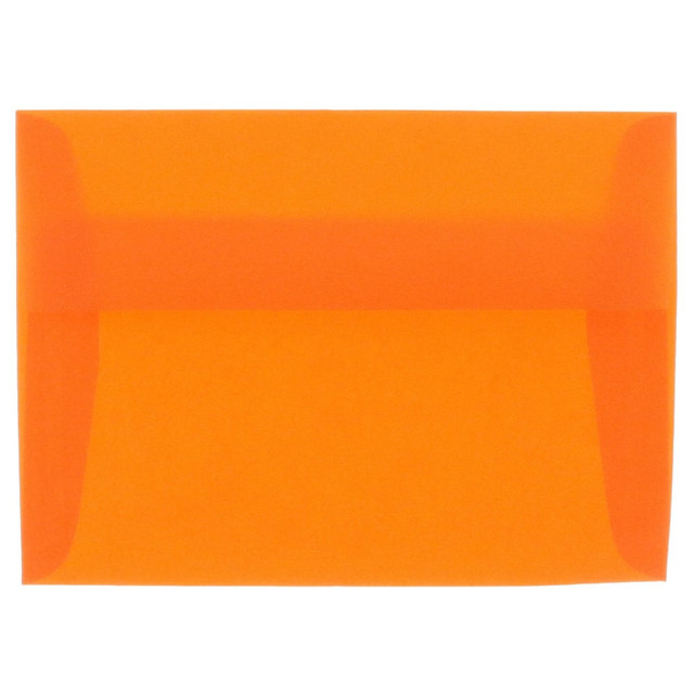 SEAGATE TECHNOLOGY LLC 1591617 JAM Paper Translucent Envelopes, #4 Bar (A1), Gummed Seal, Orange, Pack Of 25