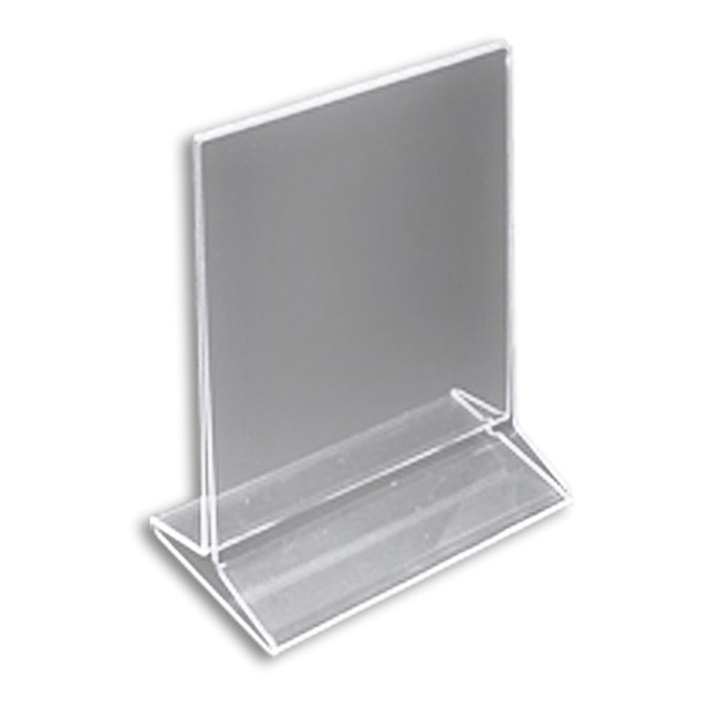 AZAR DISPLAYS 142709  Acrylic Vertical Top-Load Sign Holders, 7inH x 5-1/2inW x 3inD, Clear, Pack Of 10 Holders