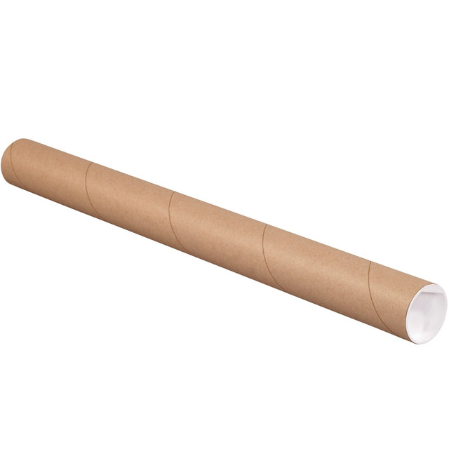 B O X MANAGEMENT, INC. Office Depot P2012K  Brand Kraft Mailing Tubes With Plastic Endcaps, 2in x 12in, Pack Of 50