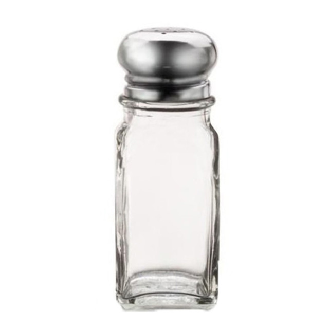 THE VOLLRATH COMPANY 202-12 Vollrath Traex Dripcut Square Salt And Pepper Shakers, 2 Oz, Clear, Case Of 12 Shakers