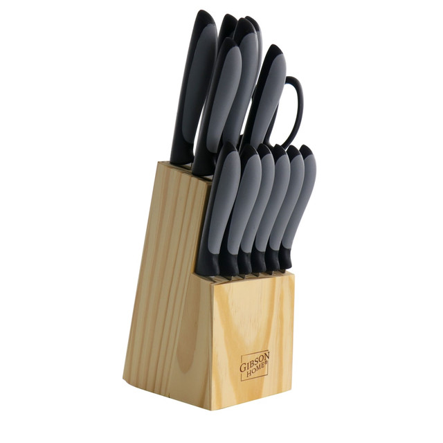 GIBSON OVERSEAS INC. 995114955M Gibson Home Dorain 14-Piece Cutlery Set, Black