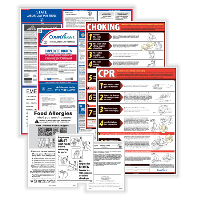 TAX FORMS PRINTING, INC. U1200CRESTNC ComplyRight Restaurant Federal And State Labor Law 1-Year Poster Service, English, North Carolina