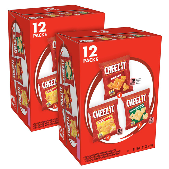 SUNSET HILL FARM 008101288952 Cheez-It Variety Packs, 1 Oz, 12 Pouches Per Pack, Case Of 2 Packs