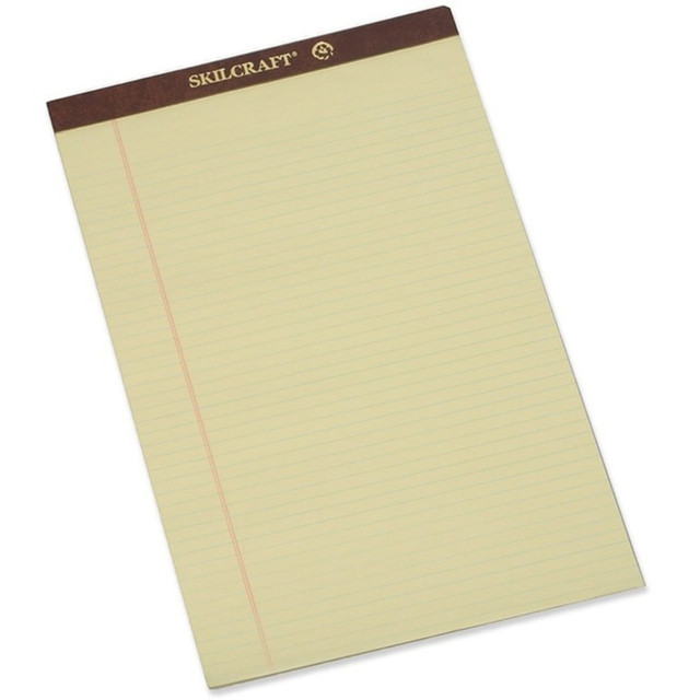 NATIONAL INDUSTRIES FOR THE BLIND 2096526 SKILCRAFT 30% Recycled Perforated Writing Pads, 8 1/2in x 14in, Yellow, Legal Ruled, Pack Of 12 (AbilityOne 7530-01-209-6526)