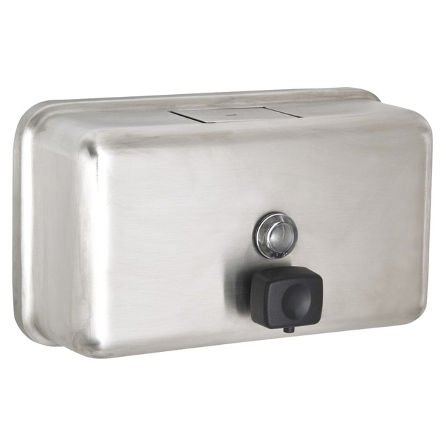 ADIR CORP. ALP424-SSB-2PK Alpine Industries 1200 mL Stainless Steel Horizontal Manual Surface-Mounted Liquid Soap Dispensers, Silver, Pack Of 2 Dispensers ADIR CORP. ALP424-SSB-2PK Alpine Industries 1200 mL Stainless Steel Horizontal Manual Surface-Mounted Liquid Soap Dispensers, Silver, Pack Of 2 Dispensers