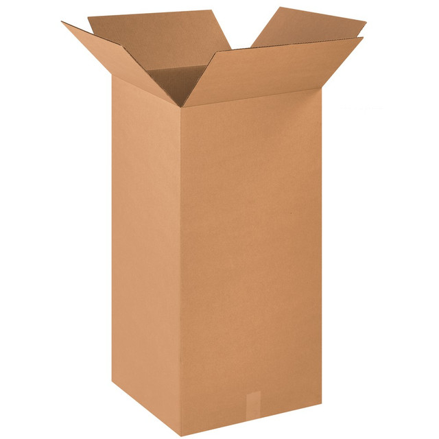 B O X MANAGEMENT, INC. Partners Brand 181836  Tall Corrugated Boxes, 18in x 18in x 36in, Kraft, Pack Of 10