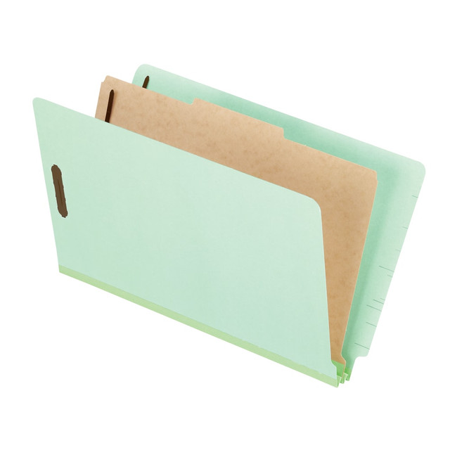 TOPS BRANDS 23314 Pendaflex Pressboard Classification Folders With Dividers, 8 1/2in x 14in, 1 Divider, 1 Partition, Light Green, Pack Of 10 TOPS BRANDS 23314 Pendaflex Pressboard Classification Folders With Dividers, 8 1/2in x 14in, 1 Divider, 1 Partition, Light Green, Pack Of 10