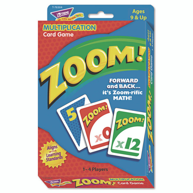 TREND ENTERPRISES, INC. T76304 ZOOM! Multiplication Card Game, 1 to 4 Players, Grades 4 to 7, 100 Cards
