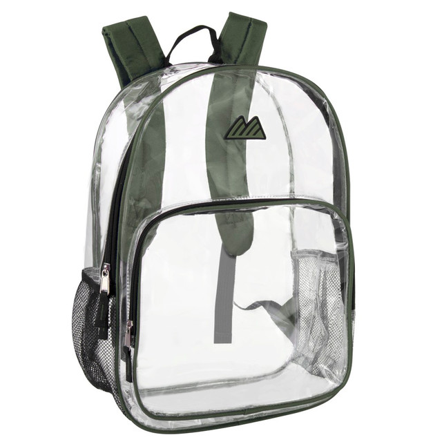 A.D. SUTTON & SONS/PACESETTER Summit Ridge 2007GRN  Heavy-Duty Clear Backpack, Green Trim