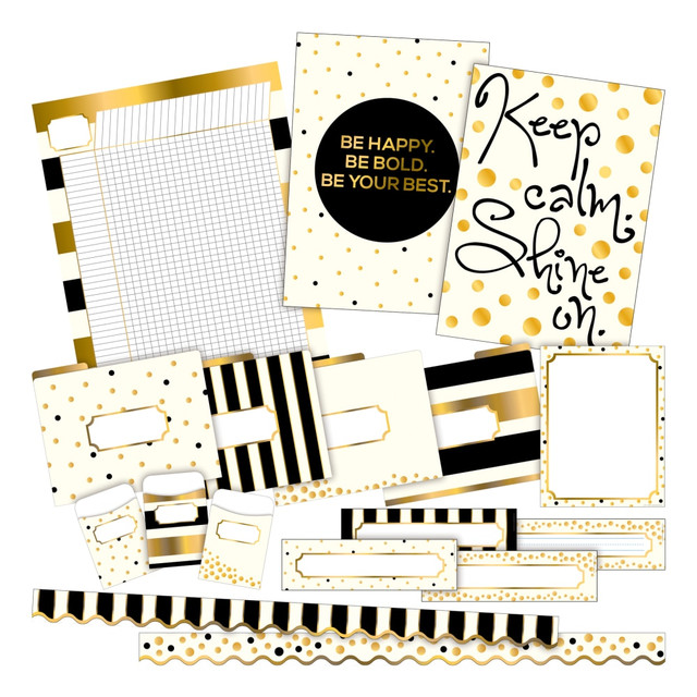 BARKER CREEK PUBLISHING, INC. BC3516 Barker Creek Gold Curated Collection Bulletin Board Set, Multicolor