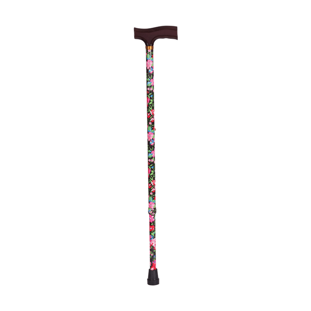 MABIS HEALTHCARE, INC. DMI 502-1351-9909  Adjustable Derby Top Aluminum Folding Walking Cane, 40in, Floral
