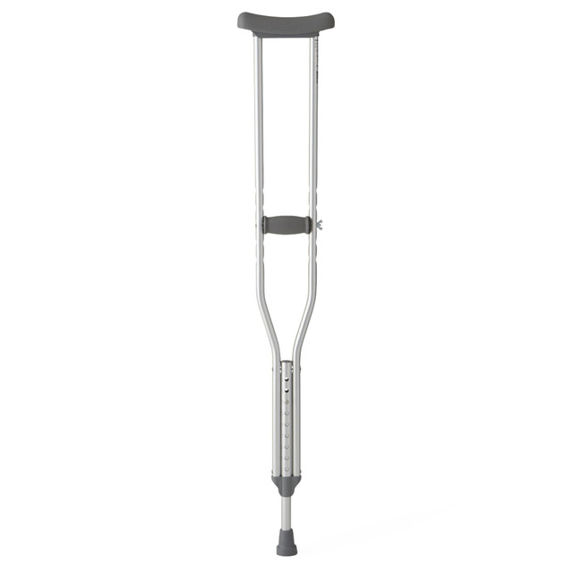 MEDLINE INDUSTRIES, INC. MDSV80536 Medline Standard Aluminum Youth Crutches, Fits Users 5ft10in - 6ft6in, Silver, Pack Of 8