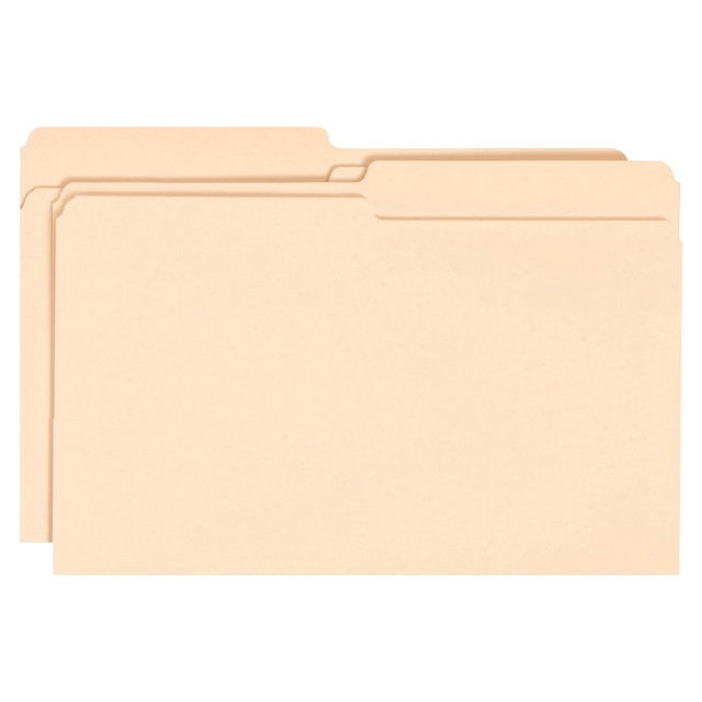 SMEAD MFG CO 15320 Smead Manila File Folders, Legal Size, 1/2 Cut, Box Of 100