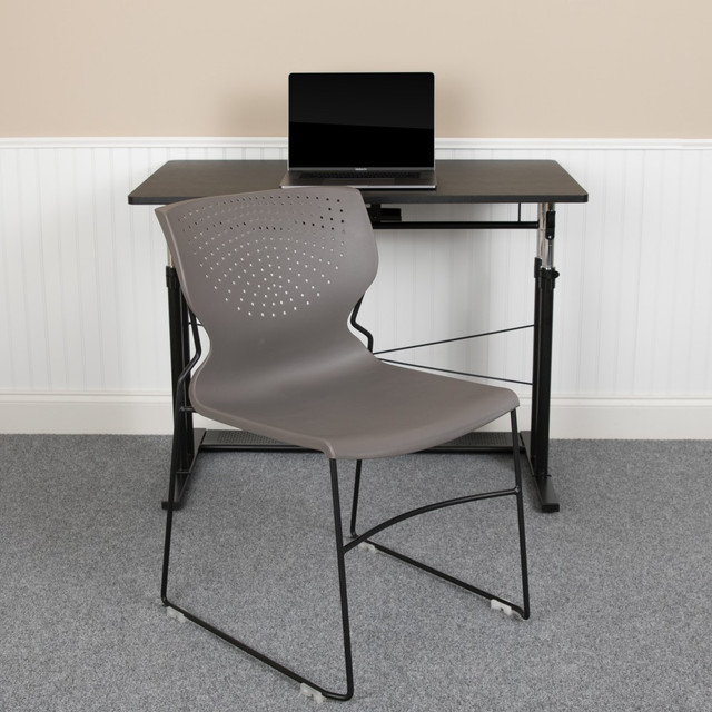 FLASH FURNITURE 5RUT438GY HERCULES Series Full-Back Stack Chairs, Gray, Set Of 5 Chairs FLASH FURNITURE 5RUT438GY HERCULES Series Full-Back Stack Chairs, Gray, Set Of 5 Chairs