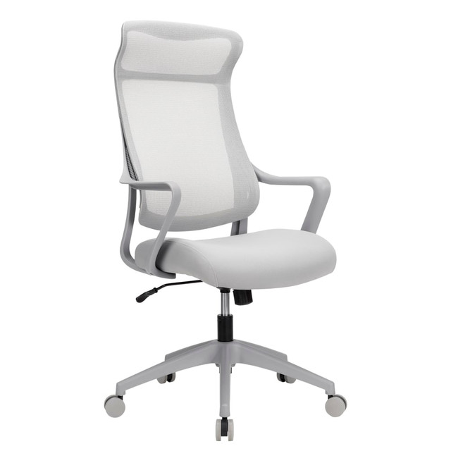 Enjoy all-day support for your head and back with this Realspace Lenzer task chair. The mesh fabric offers breathability, while the adjustable height makes it easy to customize. A swivel function and smooth rolling casters let you easily reach assorted items, and the waterfall seat cushion enhances comfort. This Realspace Lenzer task chair has fixed armrests to support your torso and shoulders.  Adjustable height for easy customization.  Weight capacity tested to support 275 lbs.  Realspace high-back office chair is finished in gray.  Backed by the manufacturers 5-year limited warranty.  GREENGUARD certified - certified for low chemical emissions: UL.COM/GG - UL 2818. Ranked in two tiers: Certified and Gold.  Forest Stewardship Council (FSC) certified - made from wood/paper that comes from forests managed to rigorous environmental and social standards, supported by the worlds leading conservation organizations.  ANSI/BIFMA Compliant - This product has been tested and verified for compliance with rigorous performance requirements and safety standards related to specific furniture products.  Leadership forestry - from forests or sourcing programs that meet specific environmental standards, helping you support practices that better protect forests and the environment.  Less harsh chemicals - made with fewer harsh chemicals, or safer chemicals than typical alternatives, helping  reduce your use of and exposure to substances that may be more harmful to your health and the environment.