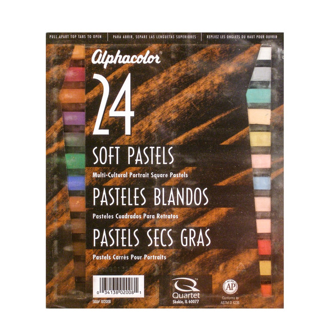 ACCO BRANDS USA, LLC 102-008 Alphacolor Soft Pastels, 7/16in x 2 3/4in, Assorted, Set Of 24 ACCO BRANDS USA, LLC 102-008 Alphacolor Soft Pastels, 7/16in x 2 3/4in, Assorted, Set Of 24