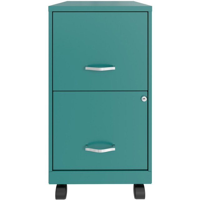 OFFICE DEPOT 25106 Realspace SOHO Smart 18inD Vertical 2-Drawer Mobile File Cabinet, Teal